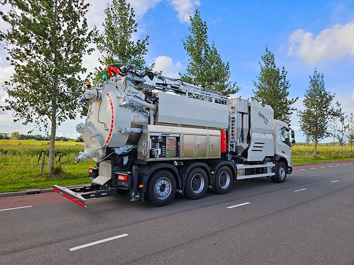 KOKS CycloVac Pro with suction boom on its way to Power Waste Contracting & Engineering Services